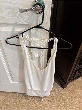 Women's White Strappy Back Camisole Top
